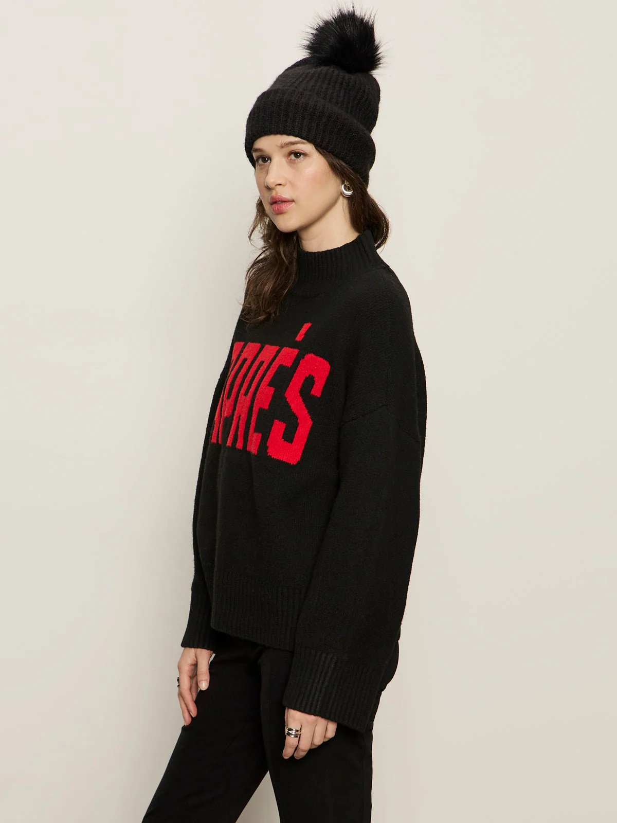 Apres Ski Sweater Black/Mars Red Petite Sizing - Image 3