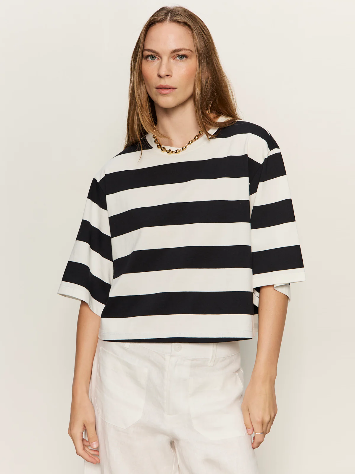Belle Tee Chalk And Black