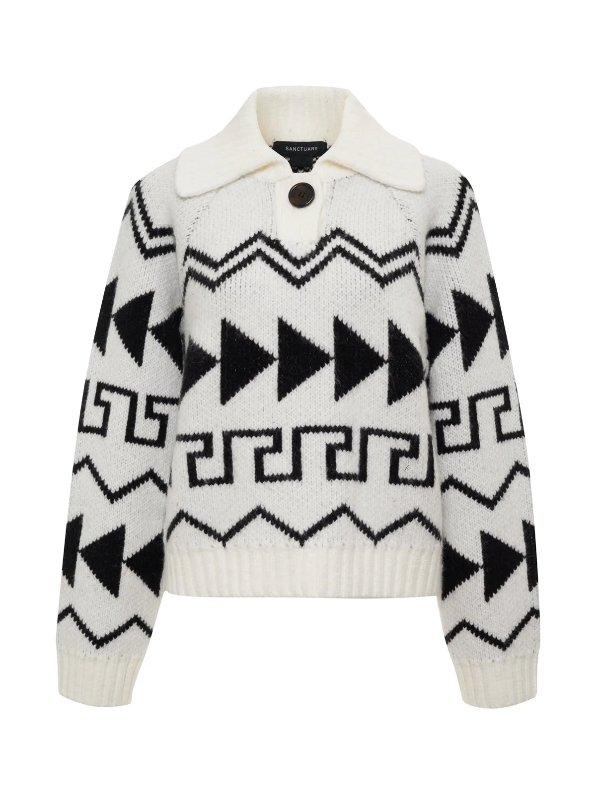 Below Zero Fairisle Popover Chalk And Black Fairisle - Image 6