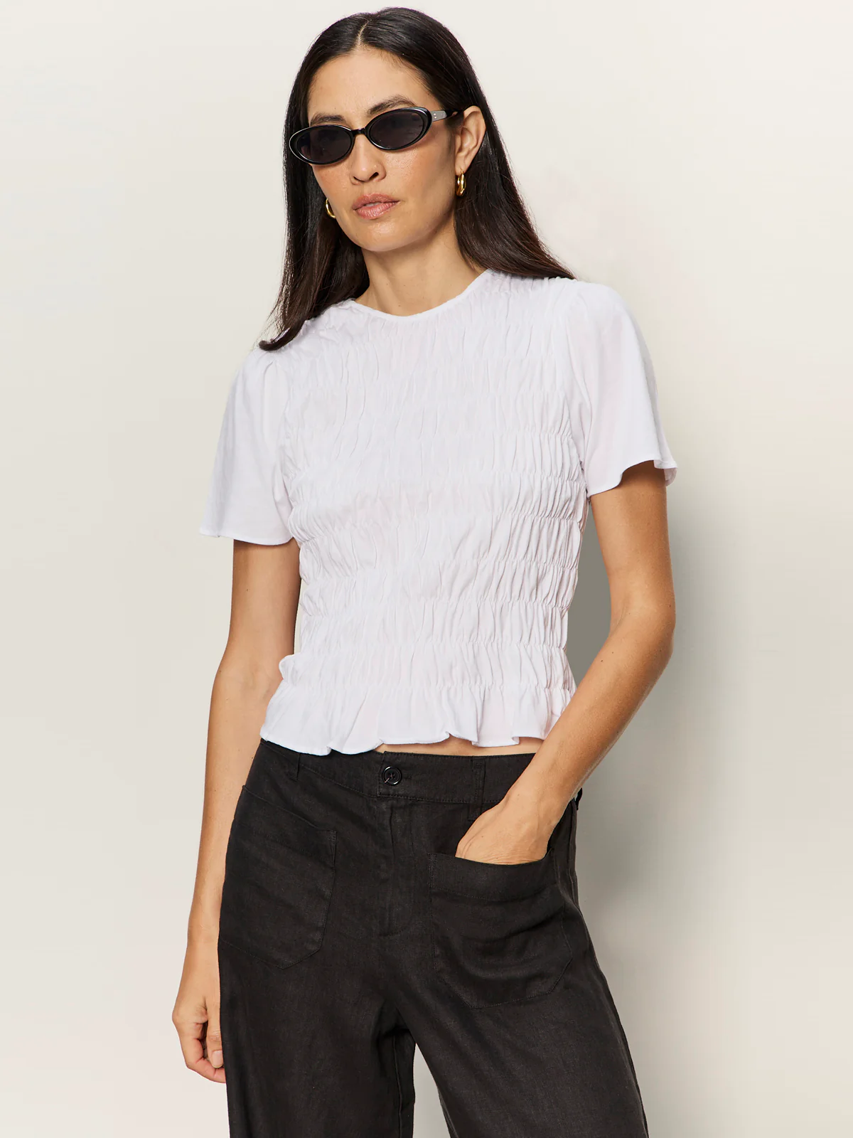 Better Together Smocked Top White