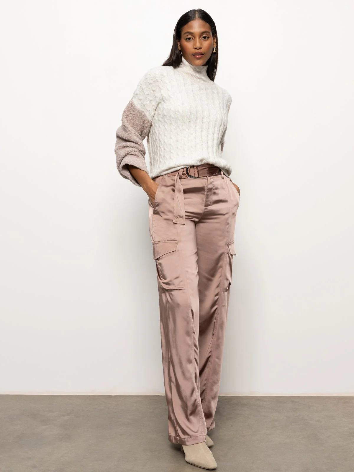 Boucle Sleeve Sweater Light Heather Oatmeal Multi - Image 4