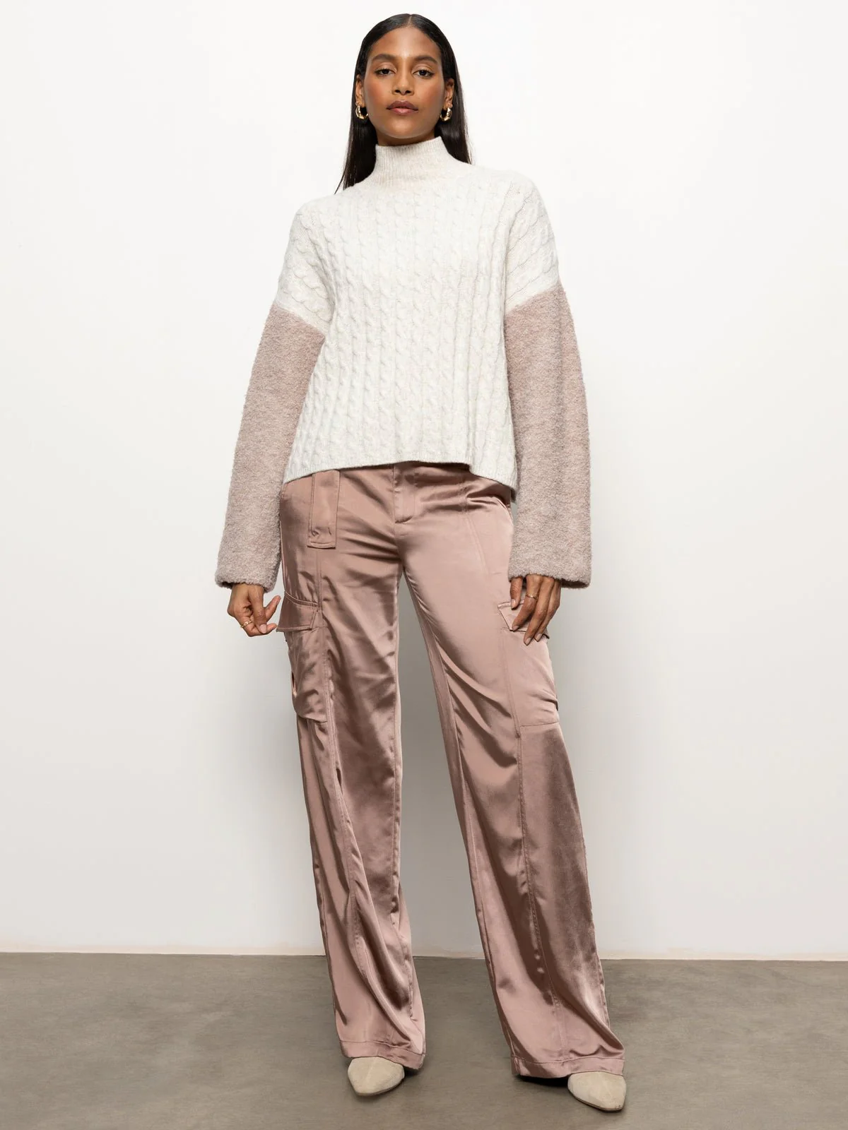 Boucle Sleeve Sweater Light Heather Oatmeal Multi - Image 5