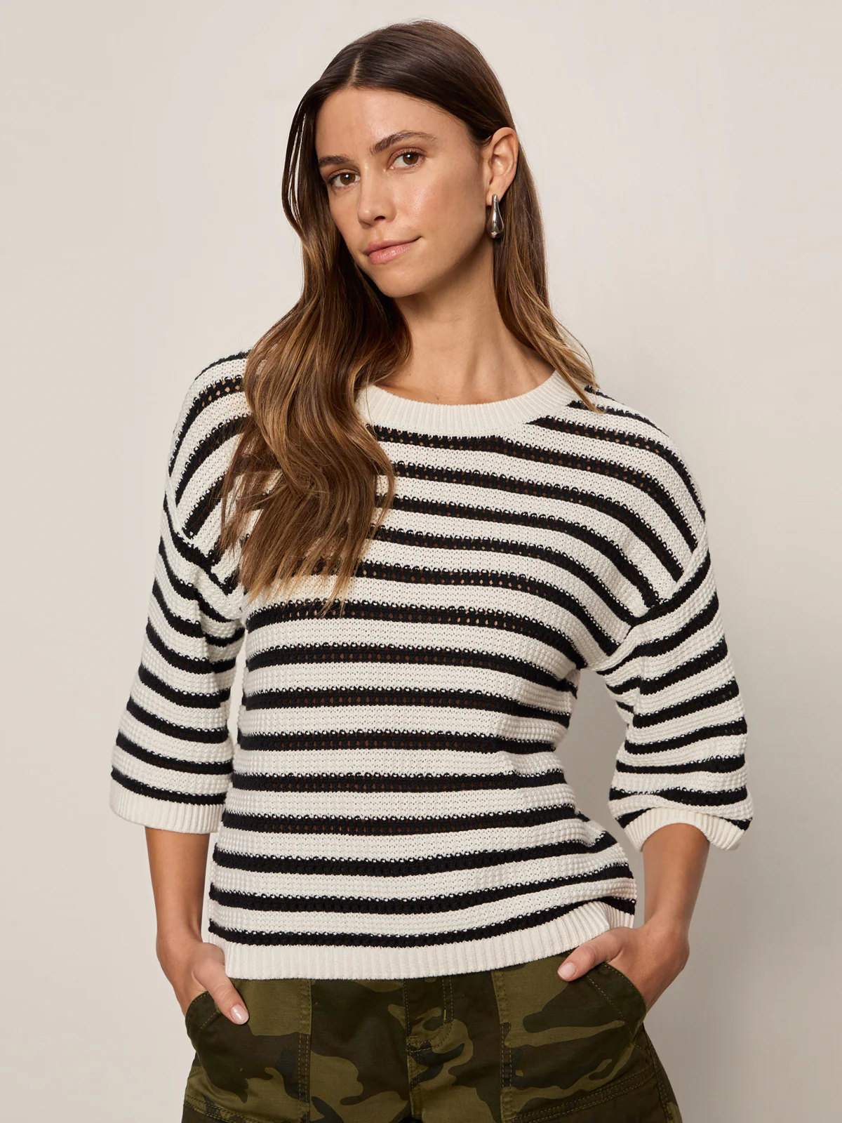 Elle Sweater Tee Black/Chalk