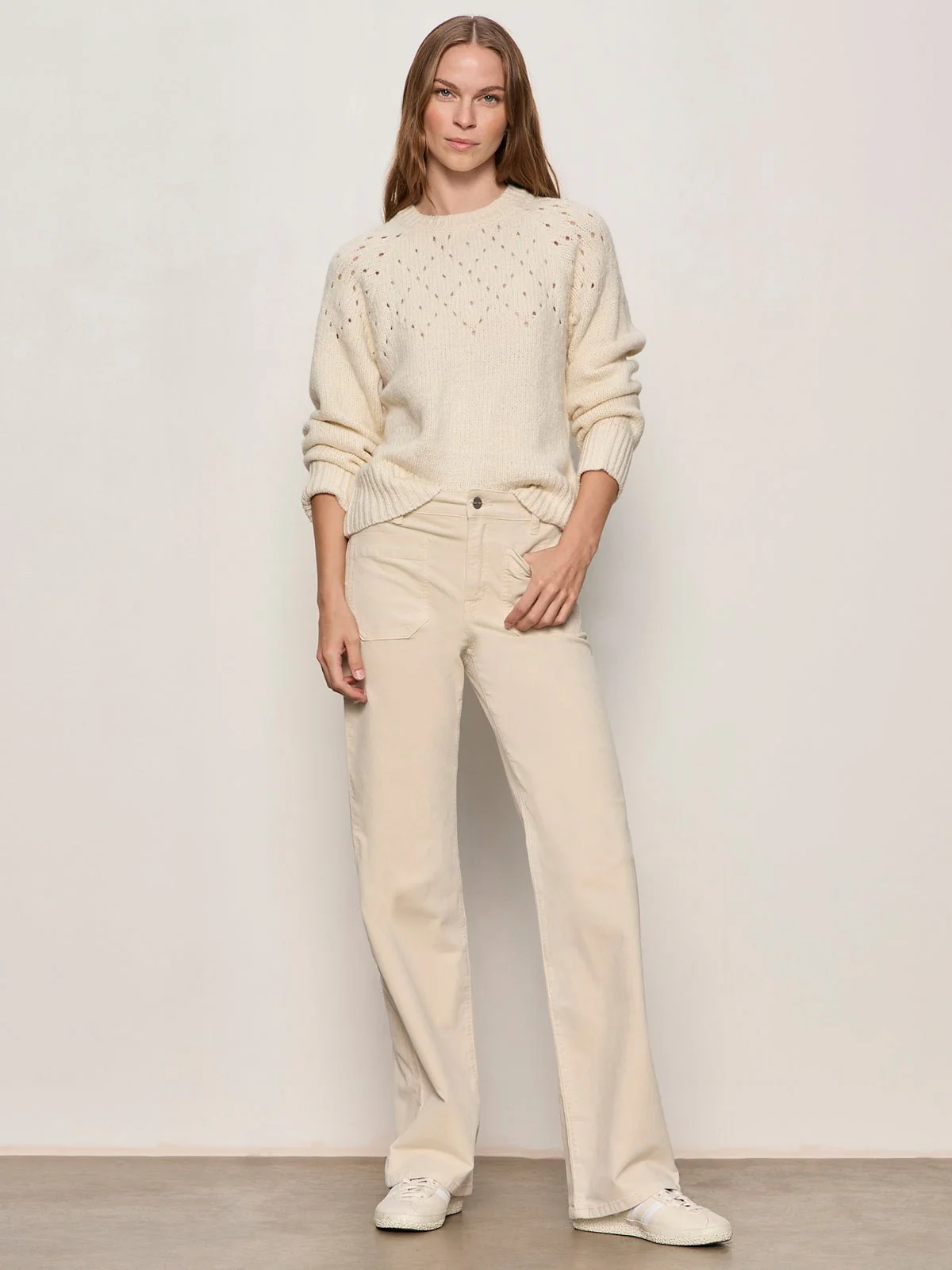 Femme Openwork Sweater Vanilla Creme - Image 6