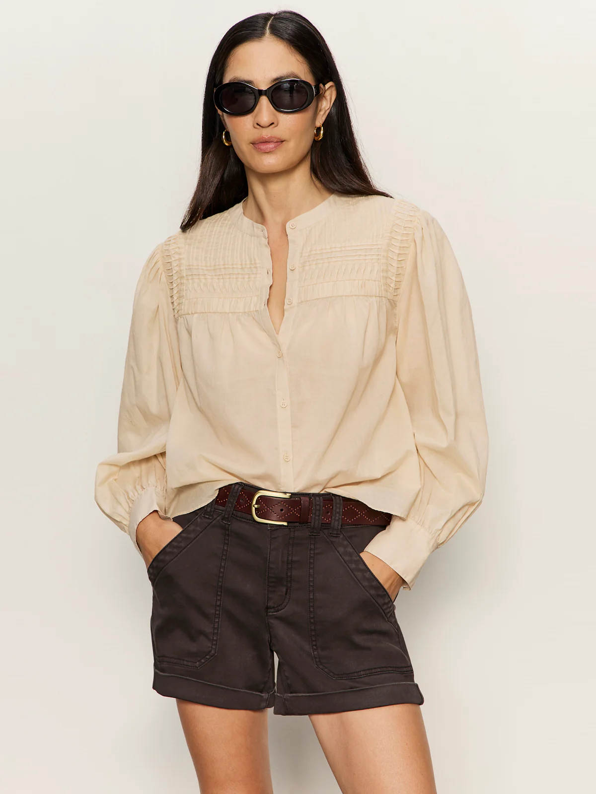Giving The Most Pintuck Shirt Rich Collagen