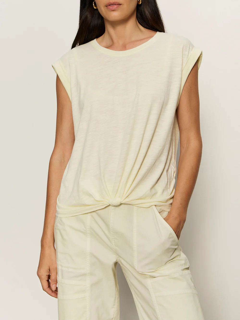 Knotted Muscle Tee Lemon Drop Petite Sizing