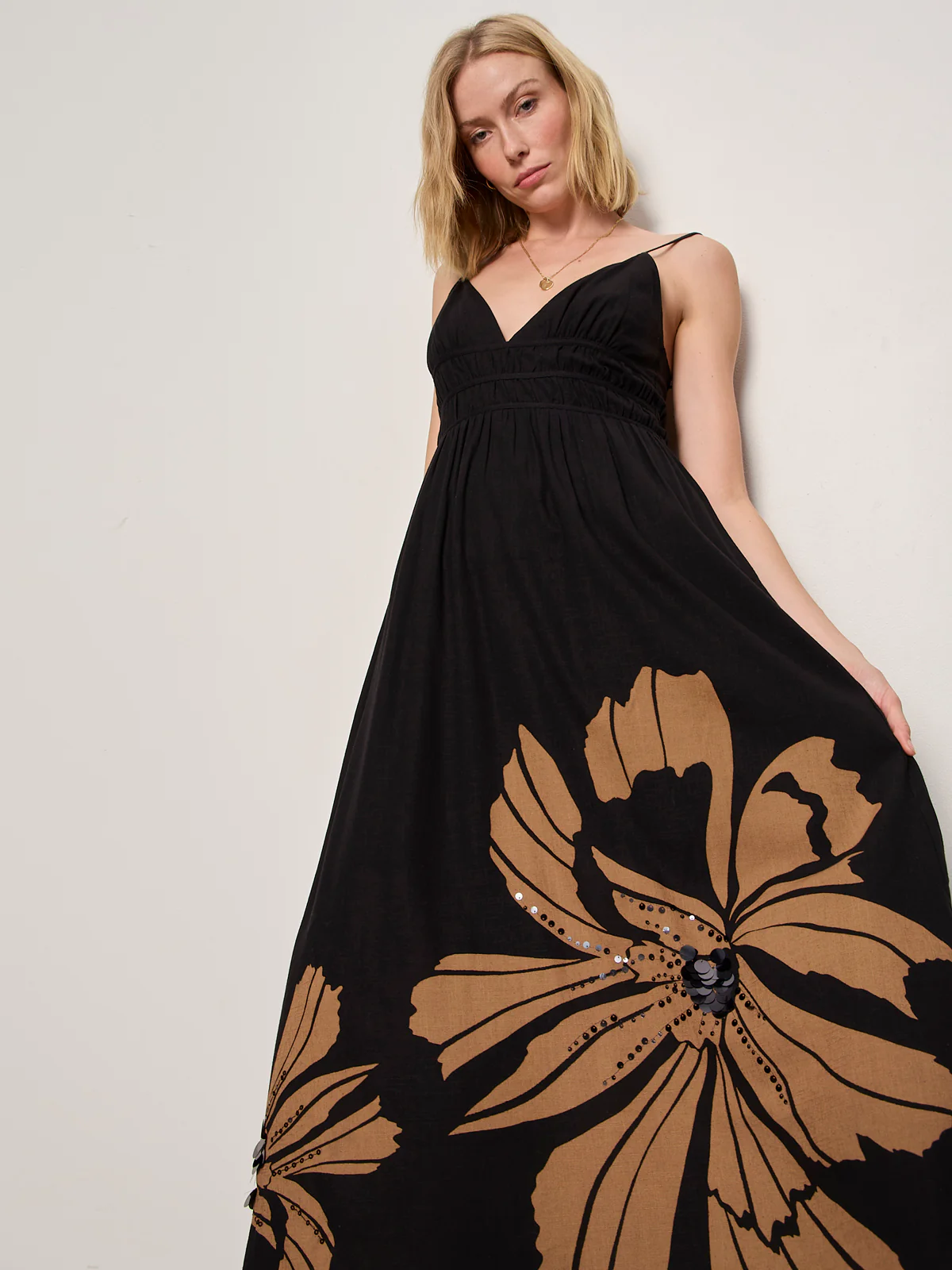 Mira Embellished Volume Dress Macro Lotus - Image 4