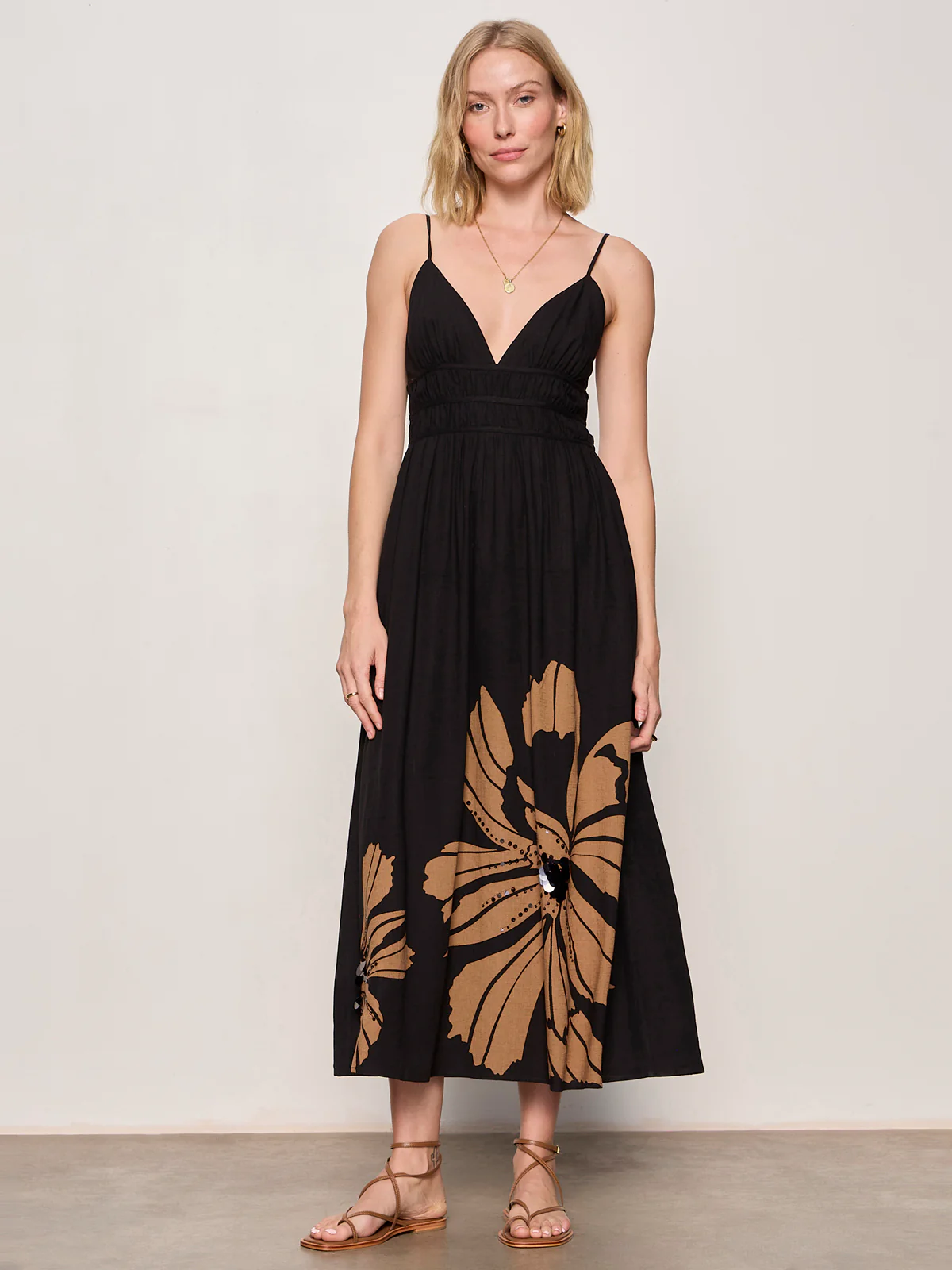 Mira Embellished Volume Dress Macro Lotus - Image 5