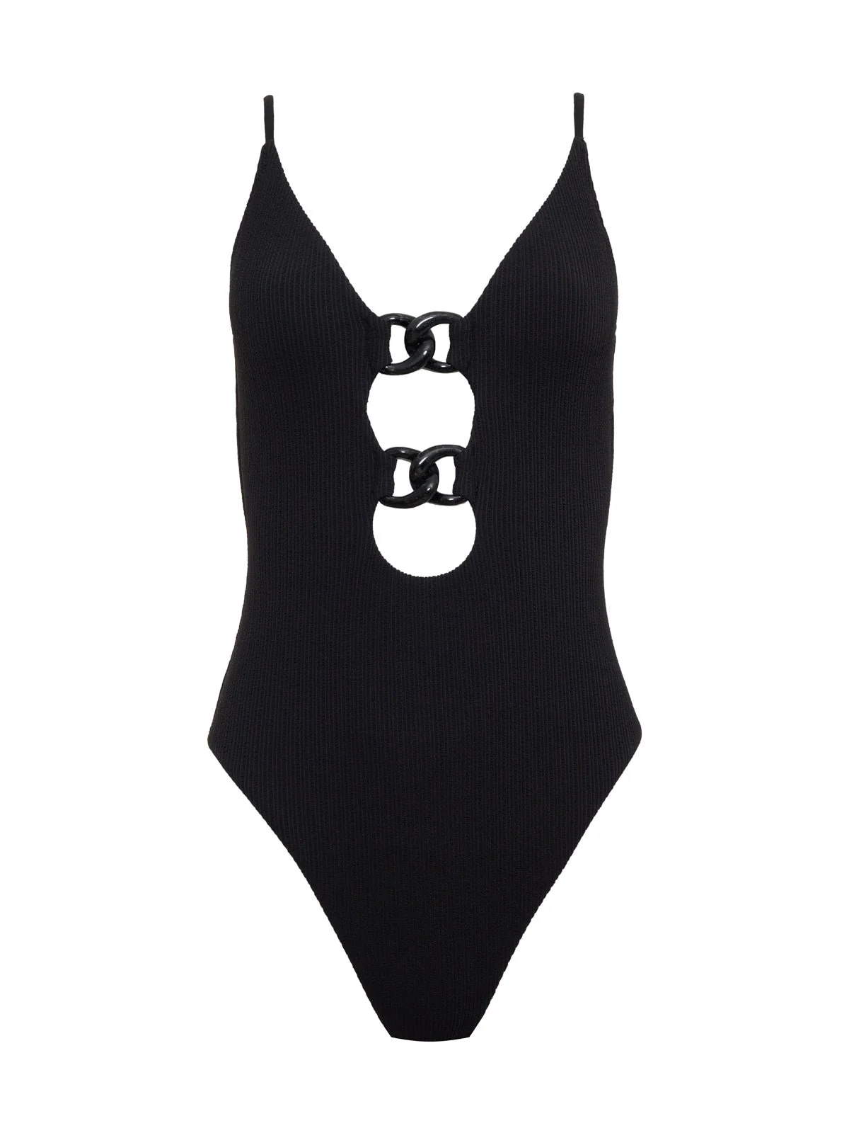 Opened Front Mio One-Piece Swimsuit Black - Image 4