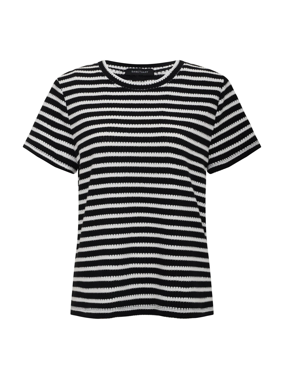 Perfect Textured Tee Black/Chalk Stripe Extended Sizing - Image 6
