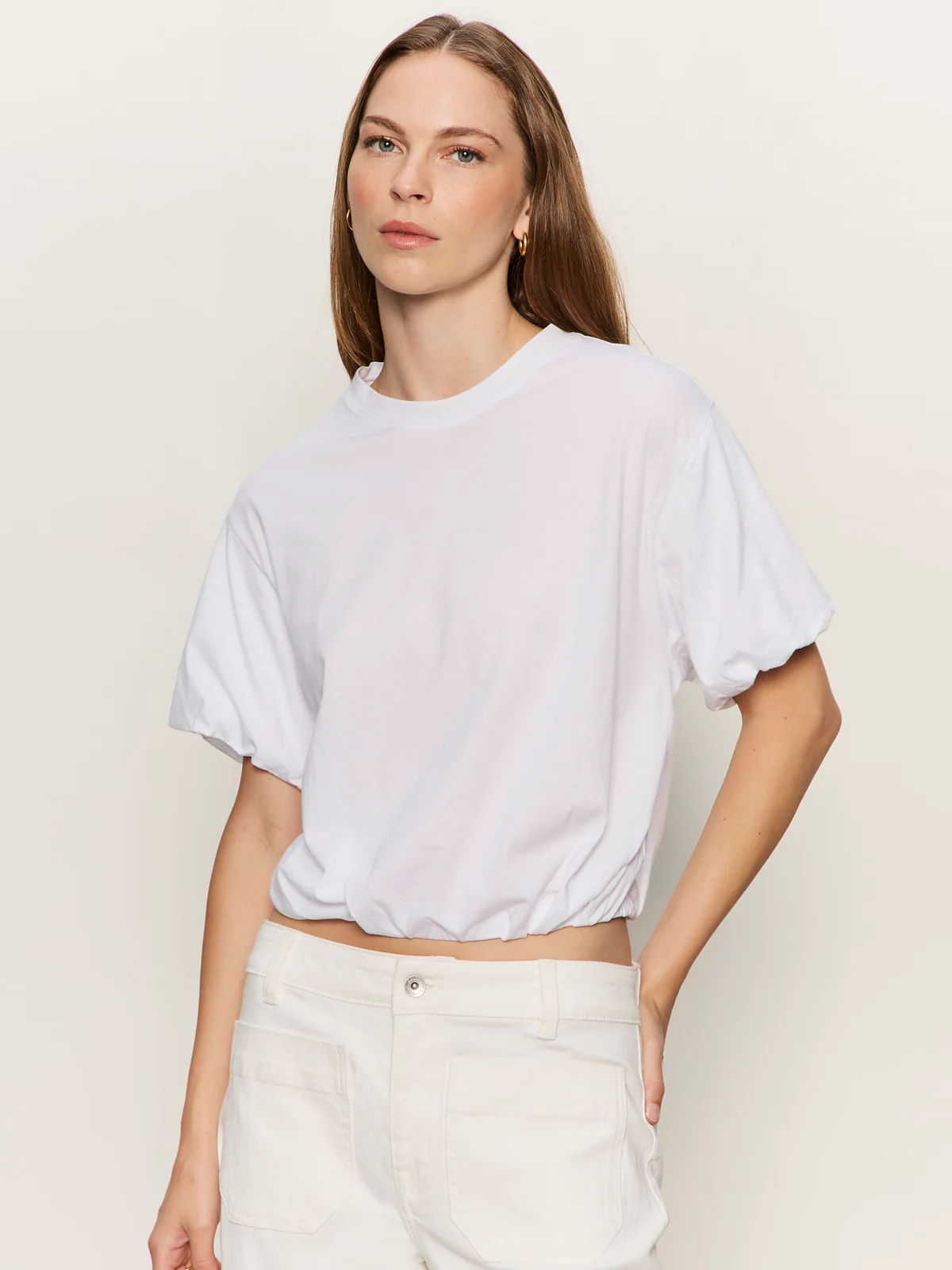 Pleat Bubble Tee White
