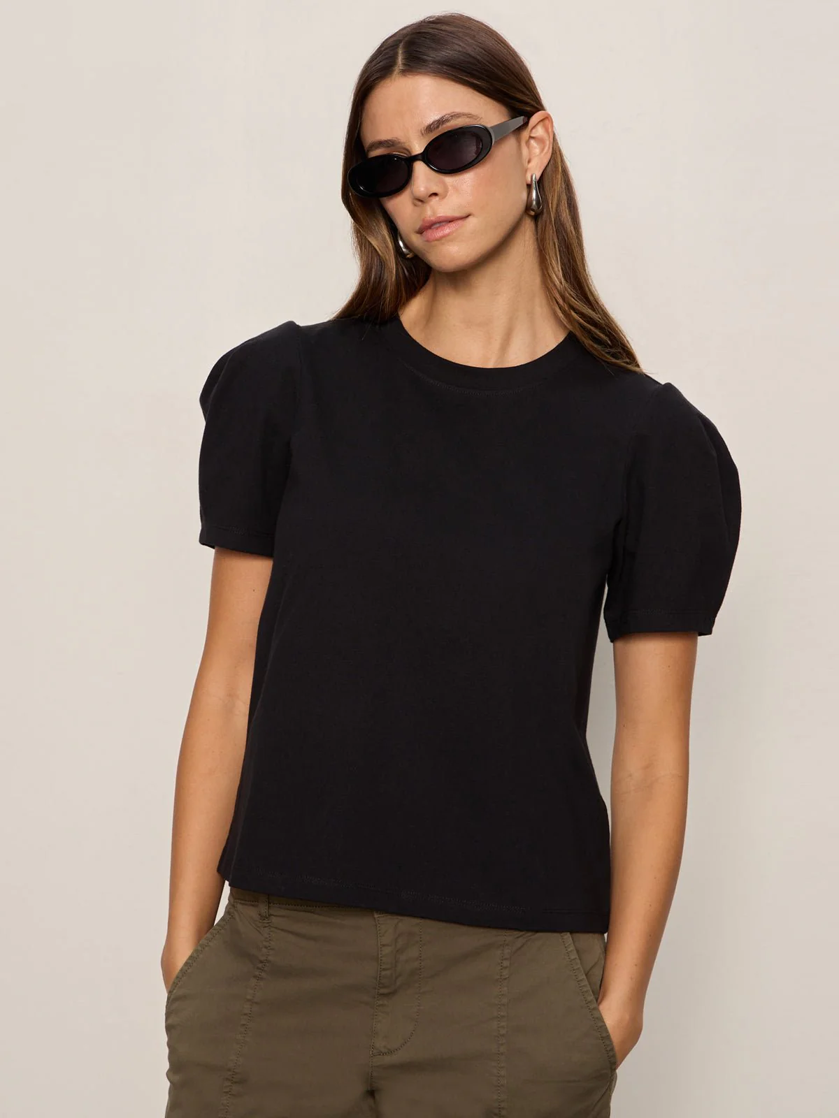 Pleated Tee Black