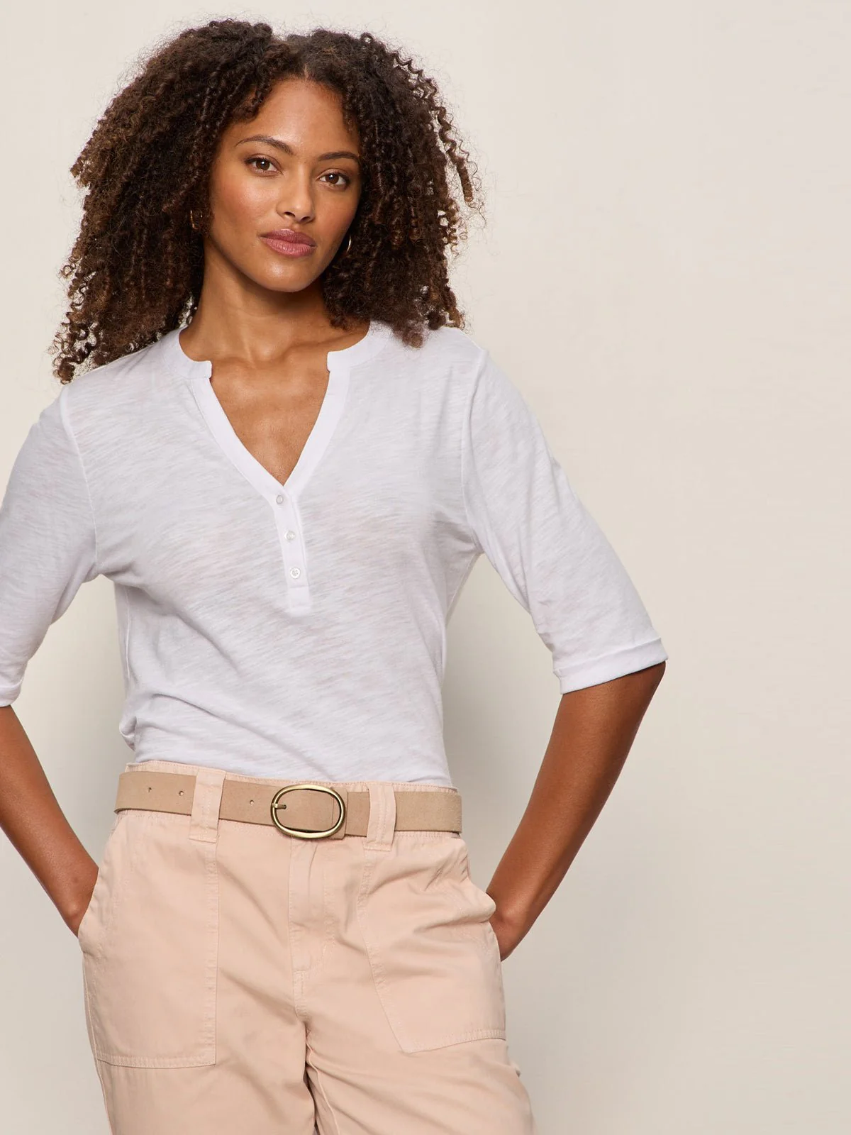 Rolled Sleeve Tee White