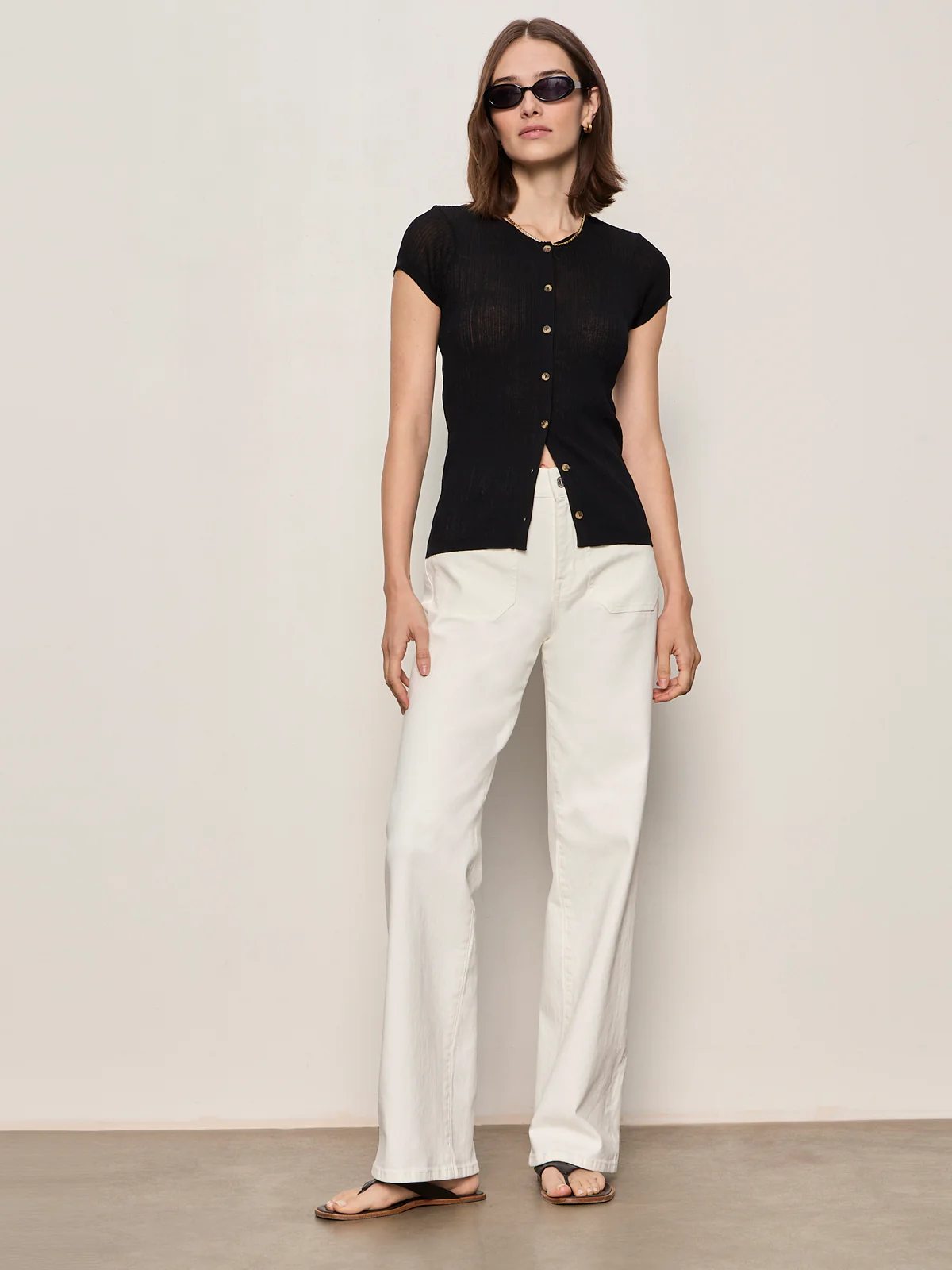 Soft Focus Ribbbed Top Black - Image 5