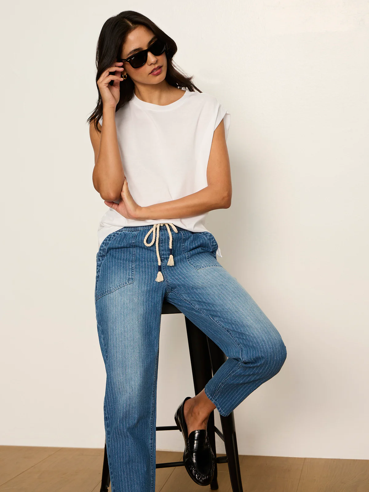 Stella Soft Barrel Jean Railroad Stripe - Image 9