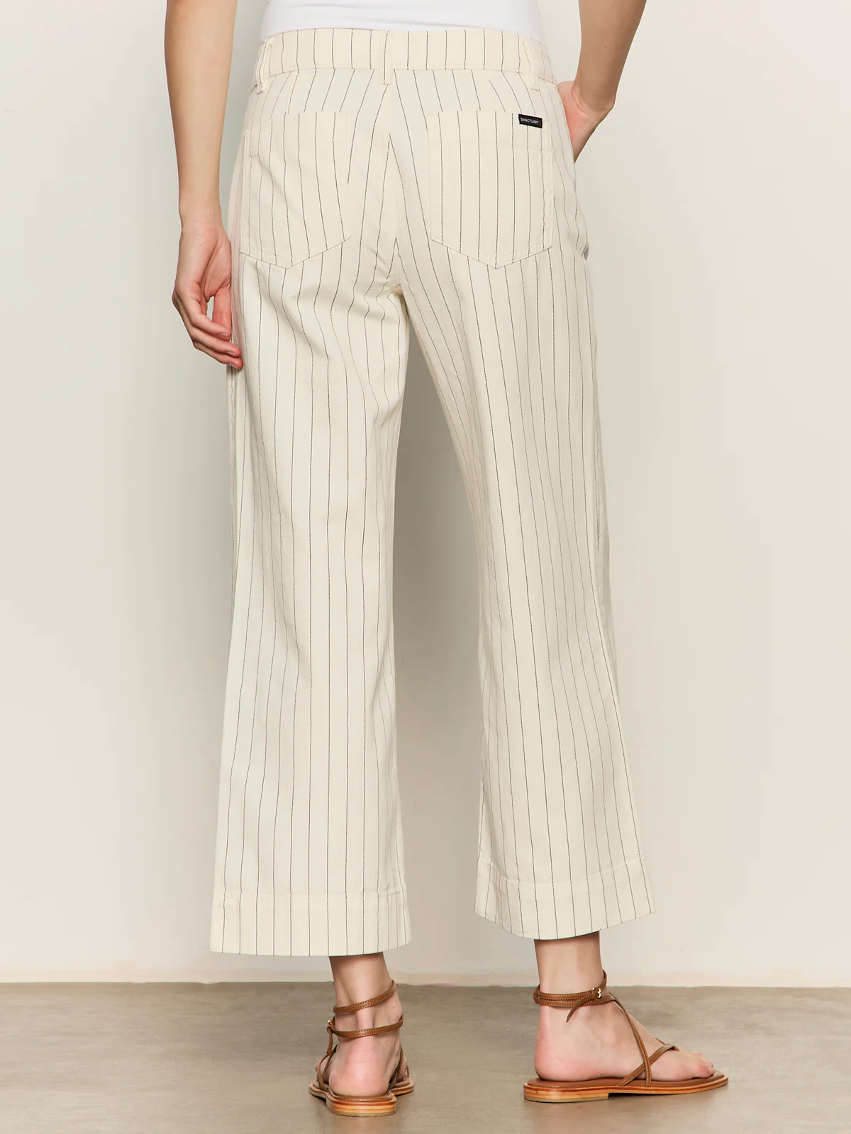 The Marine Jean Crop Bleached White Pinstripe Petite Sizing - Image 3