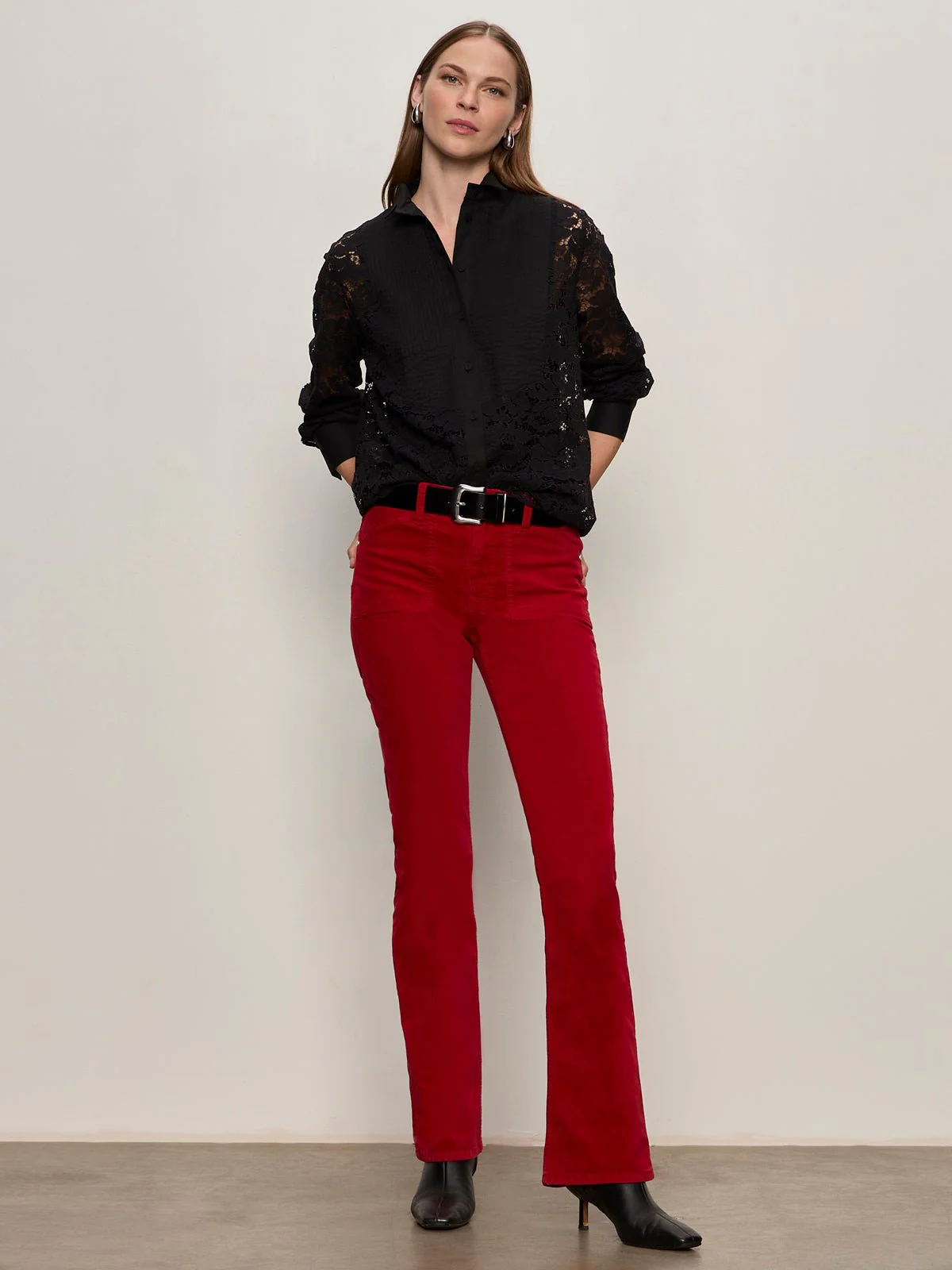 Velveteen Brook Bootcut Pant Cherry Lacquer - Image 5