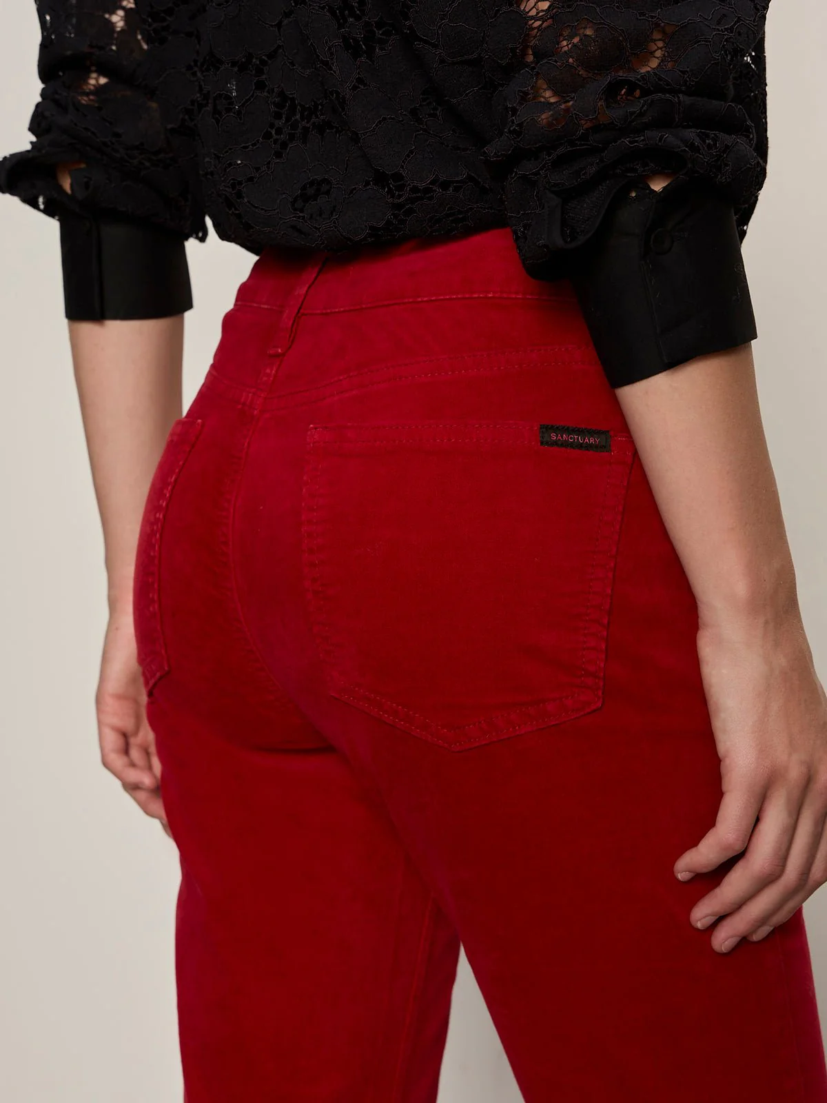 Velveteen Brook Bootcut Pant Cherry Lacquer Petite Sizing - Image 4