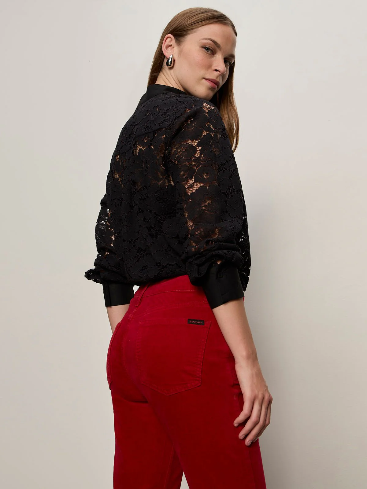Velveteen Brook Bootcut Pant Cherry Lacquer Petite Sizing - Image 5